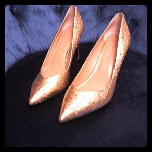 Gold stiletto heels size 8